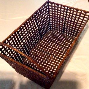 Vintage Weaved Metal Basket
